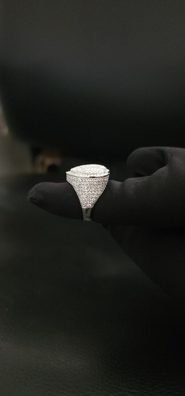 Iced Out Heart Ring Made in 925 Sterling Silver/10k Gold/14k Gold Studded with VVS Colorless Moissanite Stone, Hip hop Ring, Valentine Gift