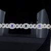 Iced Out Infinity Link Ankh Eye 9"Long Bracelet Made in 925 Sterling Silver Embellished With Shinny Moissanite Diamond For And Memorial Gift