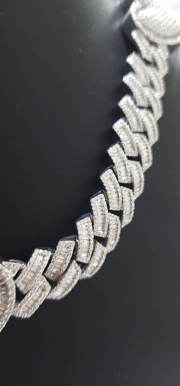 Iced Out Heart Cuban Link Chain Made in 925Silver Embellished With Shinny Moissanite Diamond For Birthday Gift Available In Different Inches