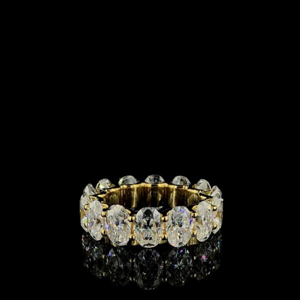 1ct Each Oval Full Eternity Band Made in 10 /14 kt Gold Studded with VVS Colorless Moissanite Stone, Woman's Gift