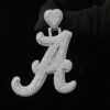 Iced Out Initial Letter Pendant Made In 10/14/18 KT Gold Studded With Shinny Moissanite Diamond For The Birthday Gift Unisex Pendant