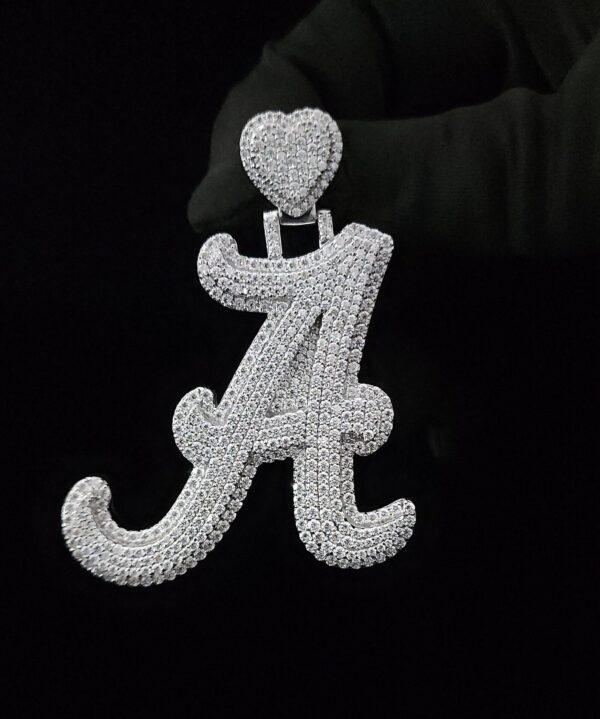 Iced Out Initial Letter Pendant Made In 10/14/18 KT Gold Studded With Shinny Moissanite Diamond For The Birthday Gift Unisex Pendant
