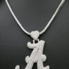 Iced Out Initial Letter Pendant Made In 10/14/18 KT Gold Studded With Shinny Moissanite Diamond For The Birthday Gift Unisex Pendant