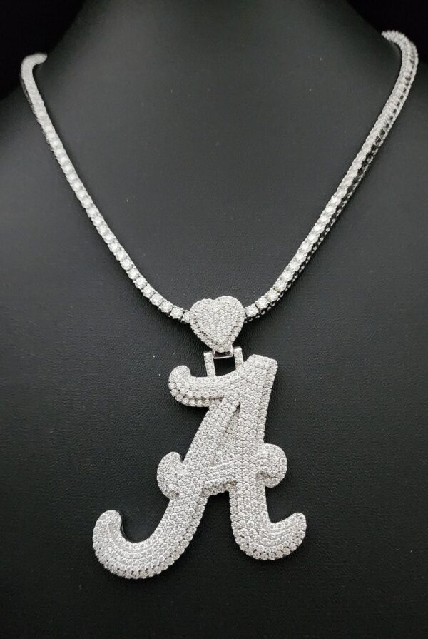 Iced Out Initial Letter Pendant Made In 10/14/18 KT Gold Studded With Shinny Moissanite Diamond For The Birthday Gift Unisex Pendant