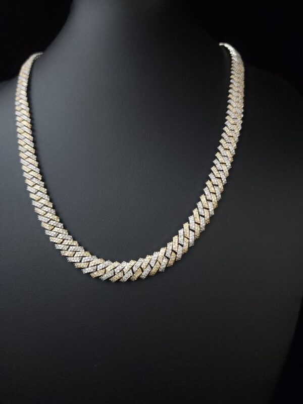 Iced Out 8 mm Miami Cuban Link Chain Made In 925 Sterling Silver Embellished With Shinny Moissanite Diamonds Available In Different Inches