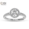 3Ct IGI Certified Round Solitaire Women's Ring With Visible Halo in 18kt Gold Studded With VVS Lab Grown Diamonds, Engagement Wedding Ring