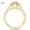 Cushion Square Solitaire Women's Ring in 18kt Gold Studded With VVS Lab Grown Diamonds, Engagement Wedding Ring, Gift, IGI Certified Diamond