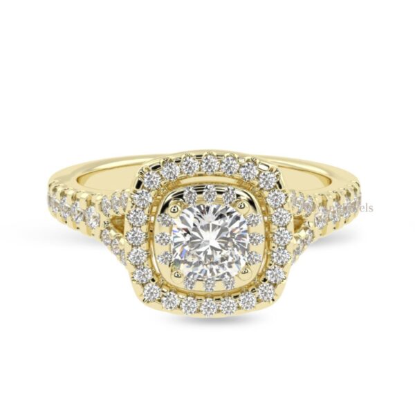 Cushion Square Solitaire Women's Ring in 18kt Gold Studded With VVS Lab Grown Diamonds, Engagement Wedding Ring, Gift, IGI Certified Diamond