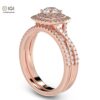 Round Solitaire Women's Ring With It's Matching Band in 18kt Gold Studded With VVS Lab Grown Diamonds IGI Certified, Engagement Wedding Ring