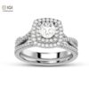 Round Solitaire Women's Ring With It's Matching Band in 18kt Gold Studded With VVS Lab Grown Diamonds IGI Certified, Engagement Wedding Ring
