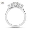 Trio Cushion Square Solitaire Women's Ring Made in 18kt Gold Studded With VVS Lab Grown Diamond, Custom Iced Out Engagement Wedding Ring