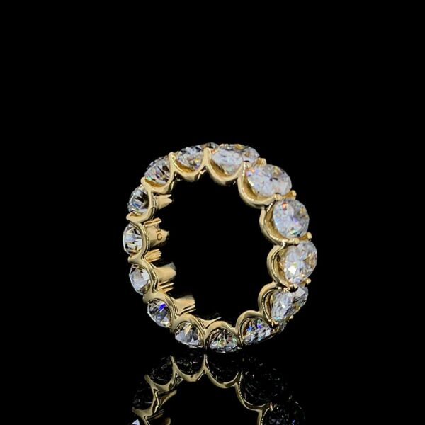 1ct Each Oval Full Eternity Band Made in 10 /14 kt Gold Studded with VVS Colorless Moissanite Stone, Woman's Gift