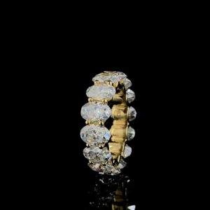 1ct Each Oval Full Eternity Band Made in 10 /14 kt Gold Studded with VVS Colorless Moissanite Stone, Woman's Gift