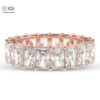 Eternity Band Ring with Emerald Cut VVS Quality Certified Lab Diamonds in 18kt Gold, Engagement Ring, Custom Ring, Handmade Jewelry