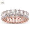Eternity Band Ring with Emerald Cut VVS Quality Certified Lab Diamonds in 18kt Gold, Engagement Ring, Custom Ring, Handmade Jewelry