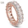 Eternity Band Ring with Emerald Cut VVS Quality Certified Lab Diamonds in 18kt Gold, Engagement Ring, Custom Ring, Handmade Jewelry