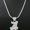 Iced Out Initial Letter Pendant Made In 10/14/18 KT Gold Studded With Shinny Moissanite Diamond For The Birthday Gift Unisex Pendant
