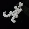 Iced Out Initial Letter Pendant Made In 10/14/18 KT Gold Studded With Shinny Moissanite Diamond For The Birthday Gift Unisex Pendant