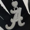 Iced Out Initial Letter Pendant Made In 10/14/18 KT Gold Studded With Shinny Moissanite Diamond For The Birthday Gift Unisex Pendant