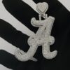 Iced Out Initial Letter Pendant Made In 10/14/18 KT Gold Studded With Shinny Moissanite Diamond For The Birthday Gift Unisex Pendant