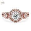 Custom Solitaire Women's Ring Made in 18kt Gold Studded With VVS Lab Grown Diamonds, Engagement Wedding Ring, Gift for her, Handmade Jewelry