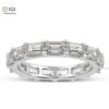Baguette Cut Eternity Band Ring with VVS Quality Certified Lab Diamonds in 18kt Gold, Engagement Ring, Custom Ring, Handmade Jewelry