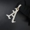 Iced Out Pendant In 925 Sterling Silver Studded with VVS Moissanite Stones, Unisex Pendant, Initial Letter Pendant, Handmade Jewelry