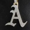 Iced Out Pendant In 925 Sterling Silver Studded with VVS Moissanite Stones, Unisex Pendant, Initial Letter Pendant, Handmade Jewelry