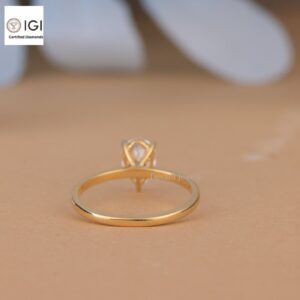 Pear Cut Solitaire Women's Ring Made in 18kt Gold Studded With VVS Lab Grown Diamond, Custom Engagement Wedding Ring, Certified Ring, Gift