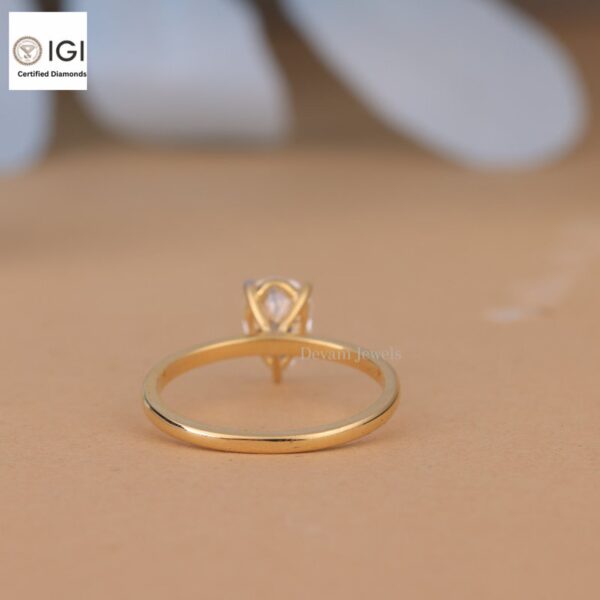Pear Cut Solitaire Women's Ring Made in 18kt Gold Studded With VVS Lab Grown Diamond, Custom Engagement Wedding Ring, Certified Ring, Gift