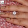 3 Ct Round Cut Solitaire Women's Ring With Invisible Halo in 18kt Gold Studded With VVS Lab Grown Diamond, Engagement Wedding Ring, Gift