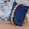 Chic and Classic Baguette Bracelet Embellished With VVS Moissanite Diamonds Made In 10 KT/14KTGold With Vintage Look For Anniversary Gift