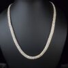 Iced Out 8 mm Miami Cuban Link Chain Made In 925 Sterling Silver Embellished With Shinny Moissanite Diamonds Available In Different Inches