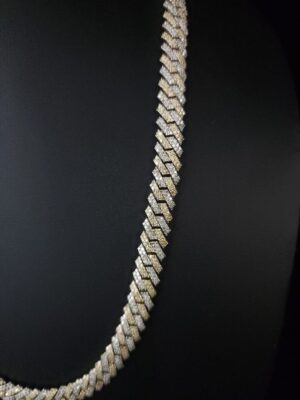Iced Out 8 mm Miami Cuban Link Chain Made In 925 Sterling Silver Embellished With Shinny Moissanite Diamonds Available In Different Inches