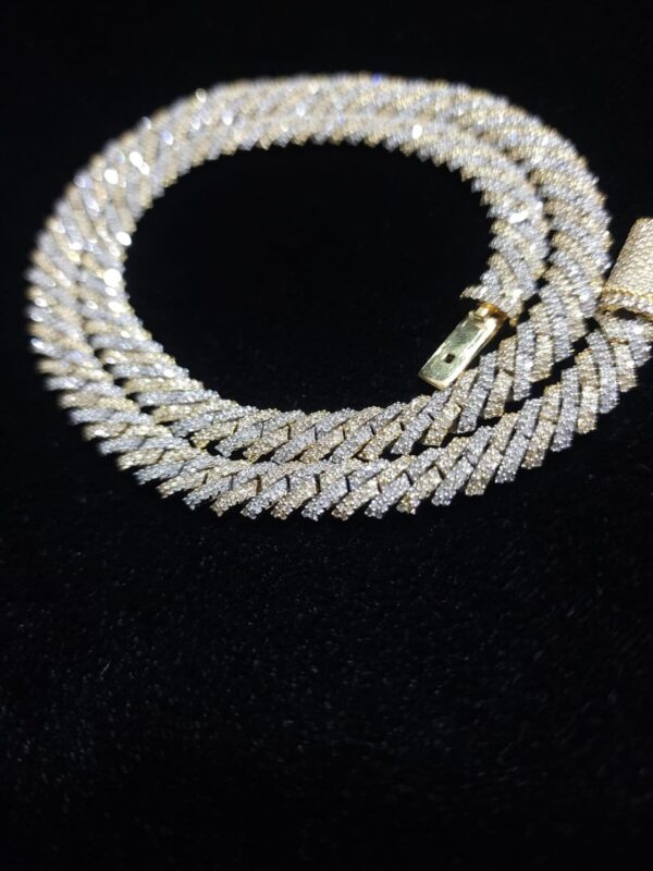 Iced Out 8 mm Miami Cuban Link Chain Made In 925 Sterling Silver Embellished With Shinny Moissanite Diamonds Available In Different Inches