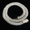 Iced Out 8 mm Miami Cuban Link Chain Made In 925 Sterling Silver Embellished With Shinny Moissanite Diamonds Available In Different Inches