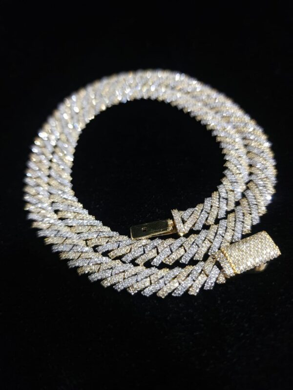Iced Out 8 mm Miami Cuban Link Chain Made In 925 Sterling Silver Embellished With Shinny Moissanite Diamonds Available In Different Inches