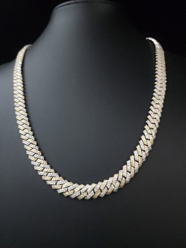Iced Out 8 mm Miami Cuban Link Chain Made In 925 Sterling Silver Embellished With Shinny Moissanite Diamonds Available In Different Inches