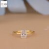 Radiant Cut Solitaire Women's Ring in 18kt Gold Studded With VVS Lab Grown Diamond, Custom Engagement Wedding Ring, Certified Ring, Gift