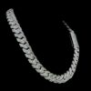 16 "Miami Iced Out Cuban Chain Made In 925 Sterling Silver Embellished With Moissanite Diamond And Cubic Zirconia Showcase The Lavish Look