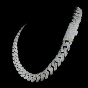 16 "Miami Iced Out Cuban Chain Made In 925 Sterling Silver Embellished With Moissanite Diamond And Cubic Zirconia Showcase The Lavish Look