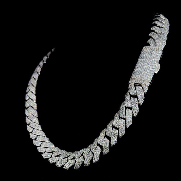 16 "Miami Iced Out Cuban Chain Made In 925 Sterling Silver Embellished With Moissanite Diamond And Cubic Zirconia Showcase The Lavish Look