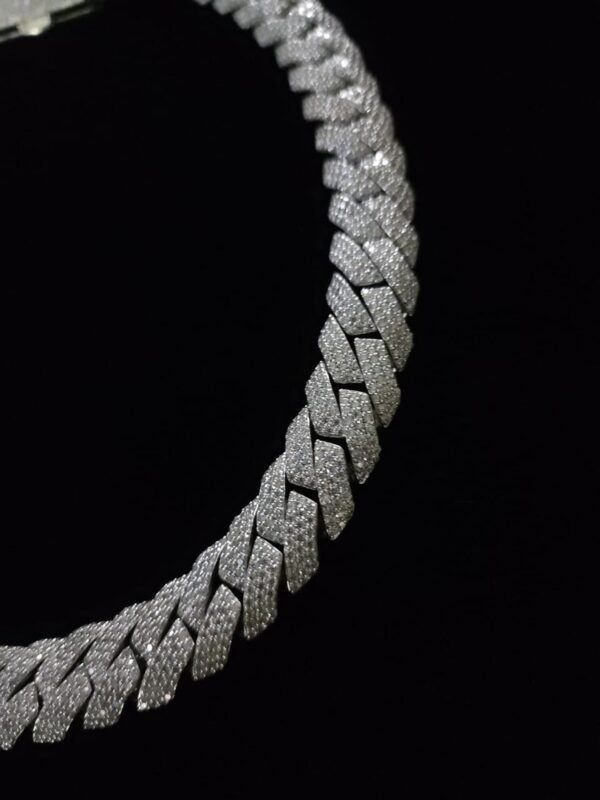 16 "Miami Iced Out Cuban Chain Made In 925 Sterling Silver Embellished With Moissanite Diamond And Cubic Zirconia Showcase The Lavish Look