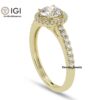 3Ct IGI Certified Round Solitaire Women's Ring With Visible Halo in 18kt Gold Studded With VVS Lab Grown Diamonds, Engagement Wedding Ring