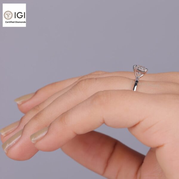 Princess Cut Solitaire Women's Ring in 18kt Gold Studded With VVS Lab Grown Diamond, Custom Engagement Wedding Ring, Certified Ring, Gift