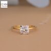 Cushion Cut Solitaire Women's Ring in 18kt Gold Studded With VVS Lab Grown Diamond, Custom Engagement Wedding Ring, Certified Ring, Gift
