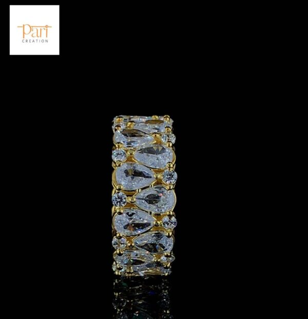 Luminous Charm Pear Diamond Ring Made In 18 / 14 / 10KT Gold Embellished With Shinny Moissanite Diamond For The Wedding And Anniversary Gift