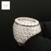 Shine Bright With Our Iced-Out Oval Ring Featuring Moissanite / Baguette Diamonds Made In 925 Sterling Silver With Royal And Wealthy Look