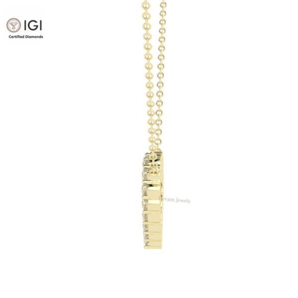 0.5 CT Heart Pendant For Women's in 18KT Gold Studded With 18 VVS Lab Grown Certified Diamond With Chain, Love Pendant, Anniversary Gift