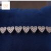 Ethereal Love Golden Heart Link Bracelet With 14 KT / 10 KT Gold And Shinny Moissanite Diamond For The Special One As An Anniversary Gift
